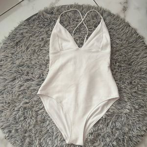Cute white one peice with gold accents